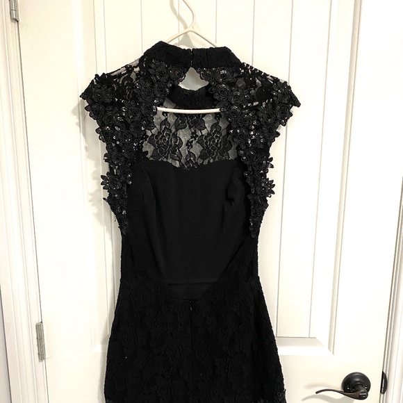 Sequin and Lace Backless Romper - Picture 2 of 4